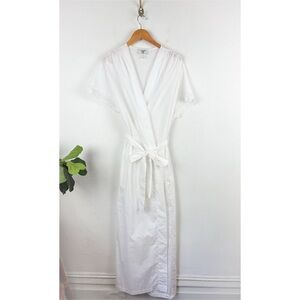 Vintage Valentino Intimo White Lace Tie Waist Robe Sz M